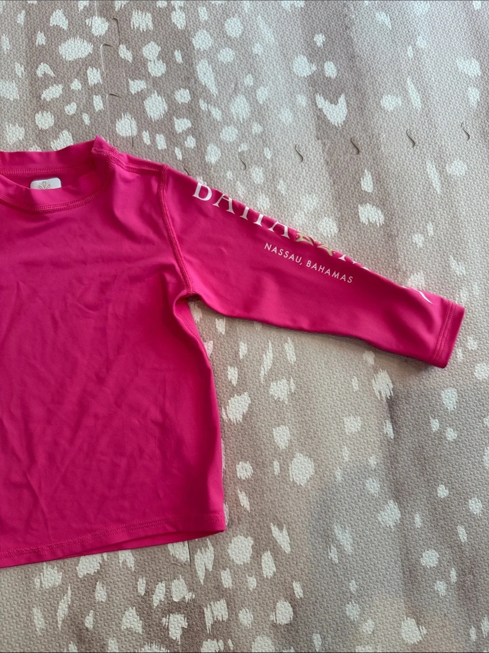 Baha Mar Girls Pink Long Sleeve Rash Guard Swim Shirt 4T